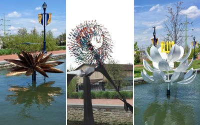 New Kinetic Art Sculptures Installed in Carroll Creek