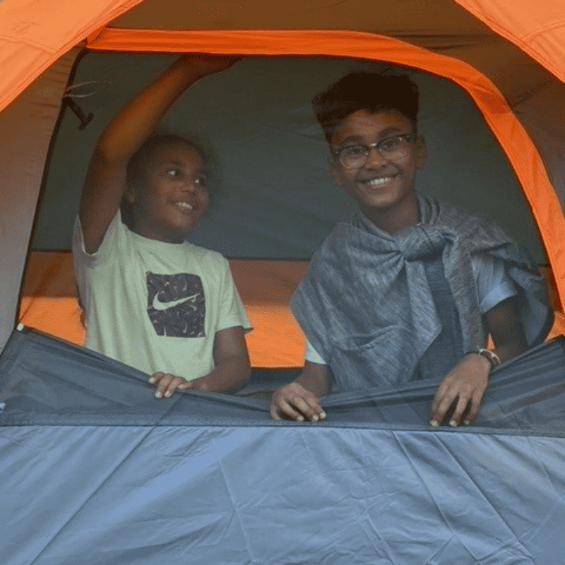 Youth in a tent